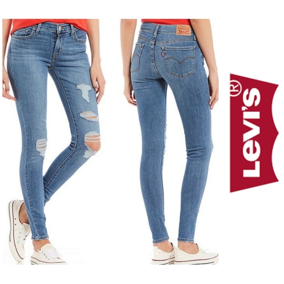 Levi's Denim - Levis 710 Super Skinny High Rise Medium Wash Jeans Size 25 / 0